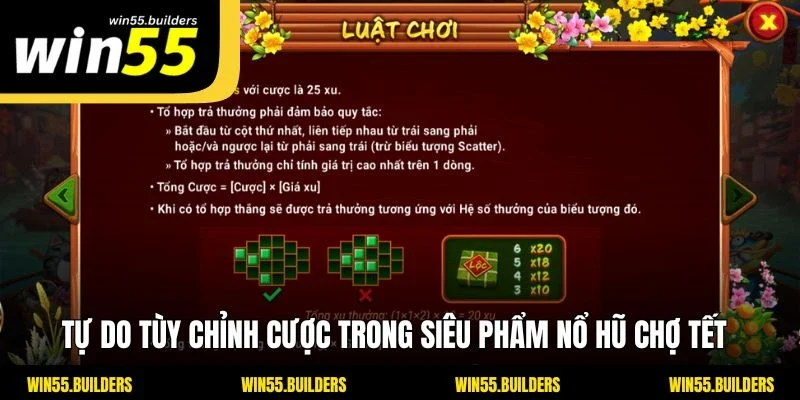 Tự do tùy chỉnh cược trong siêu phẩm nổ hũ chợ tết